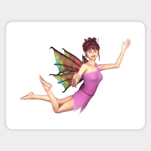 Hello world elf fairy faerie flying with dragon wings Sticker